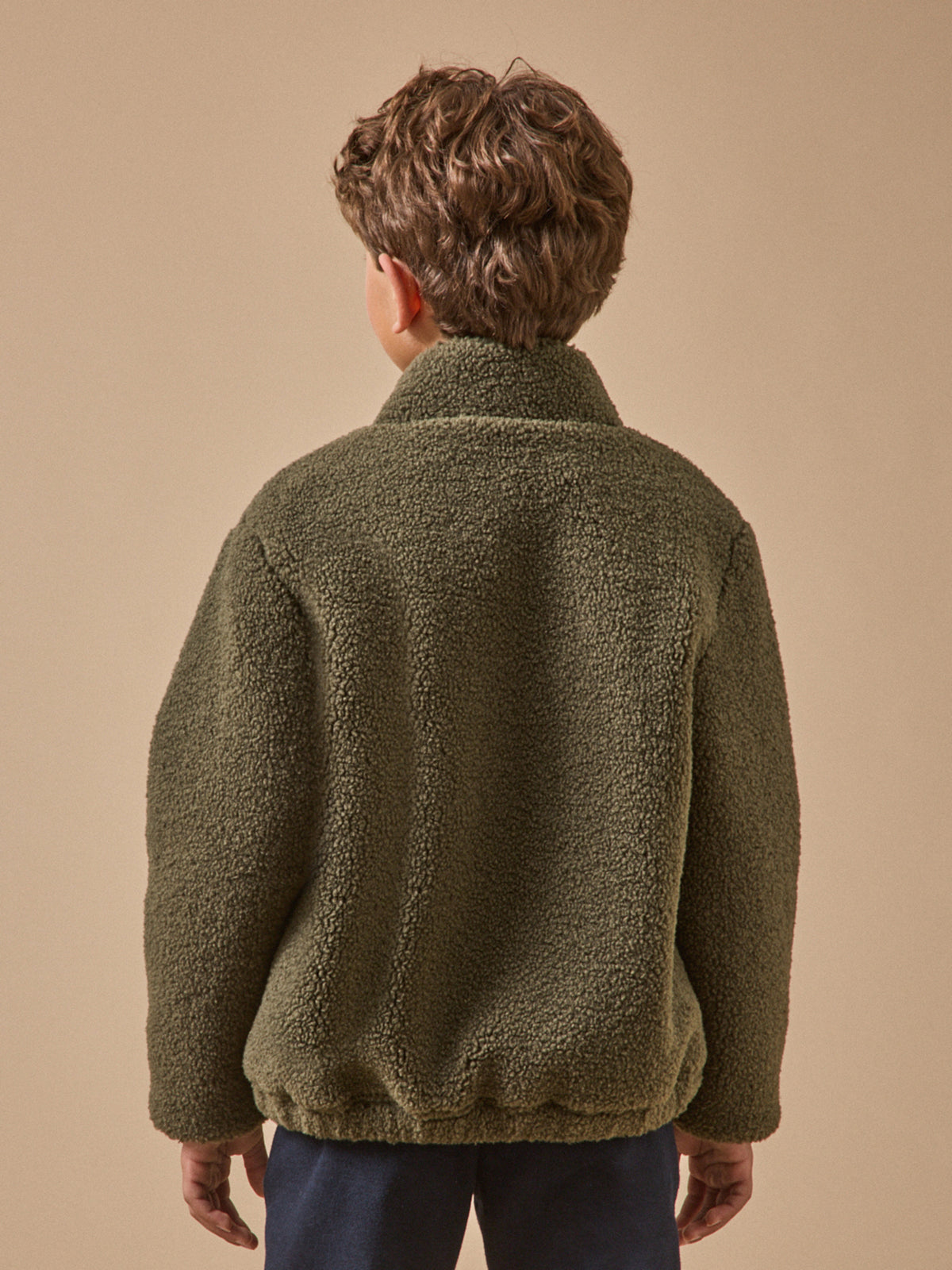 Boy's zip sherpa cardigan