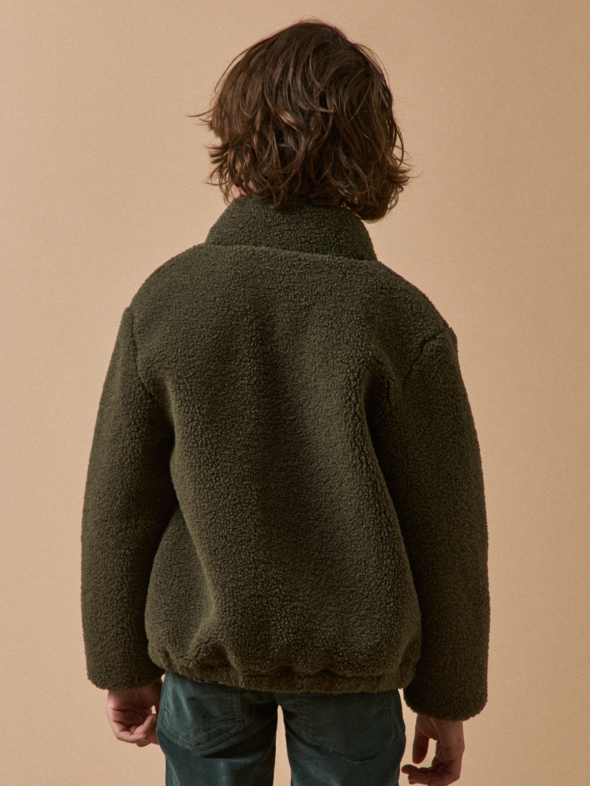 Boy's zip sherpa cardigan