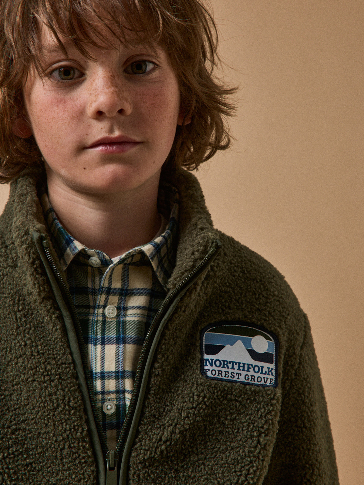 Boy's zip sherpa cardigan