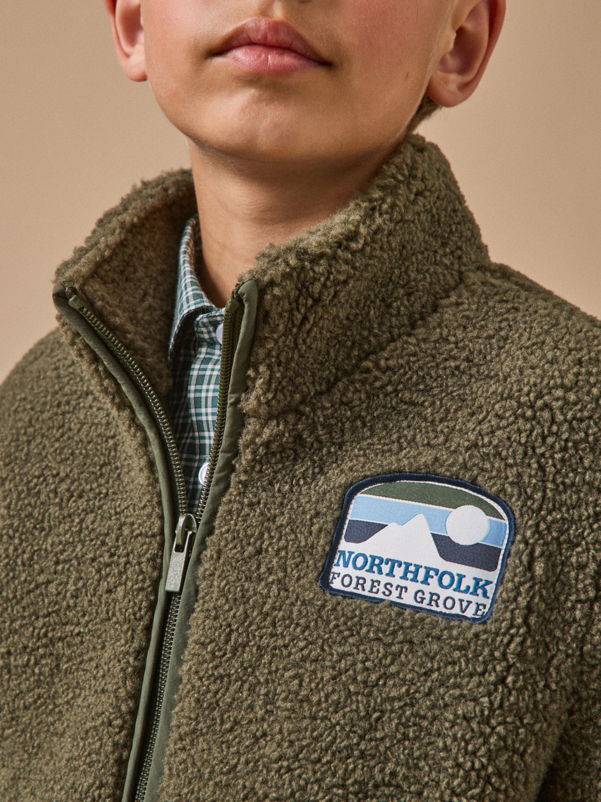 Boy's zip sherpa cardigan
