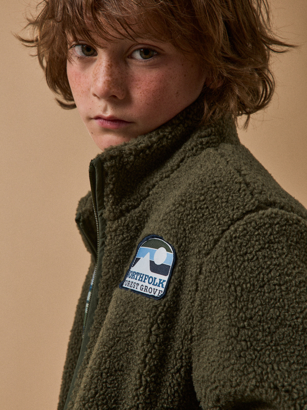 Boy's zip sherpa cardigan