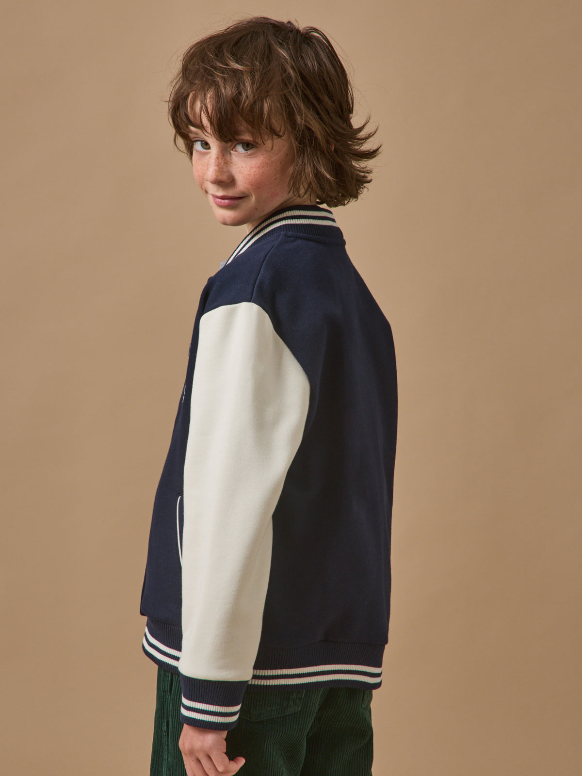 Boy's embroidered varsity jacket