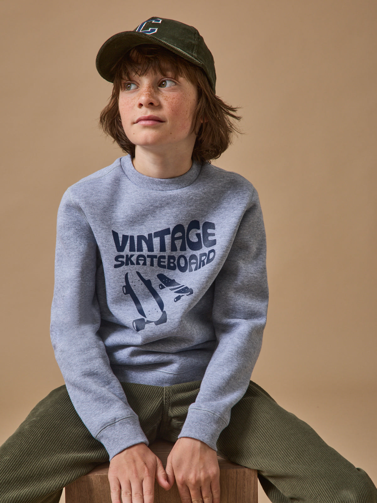 Boy's print fleece sweatshirt