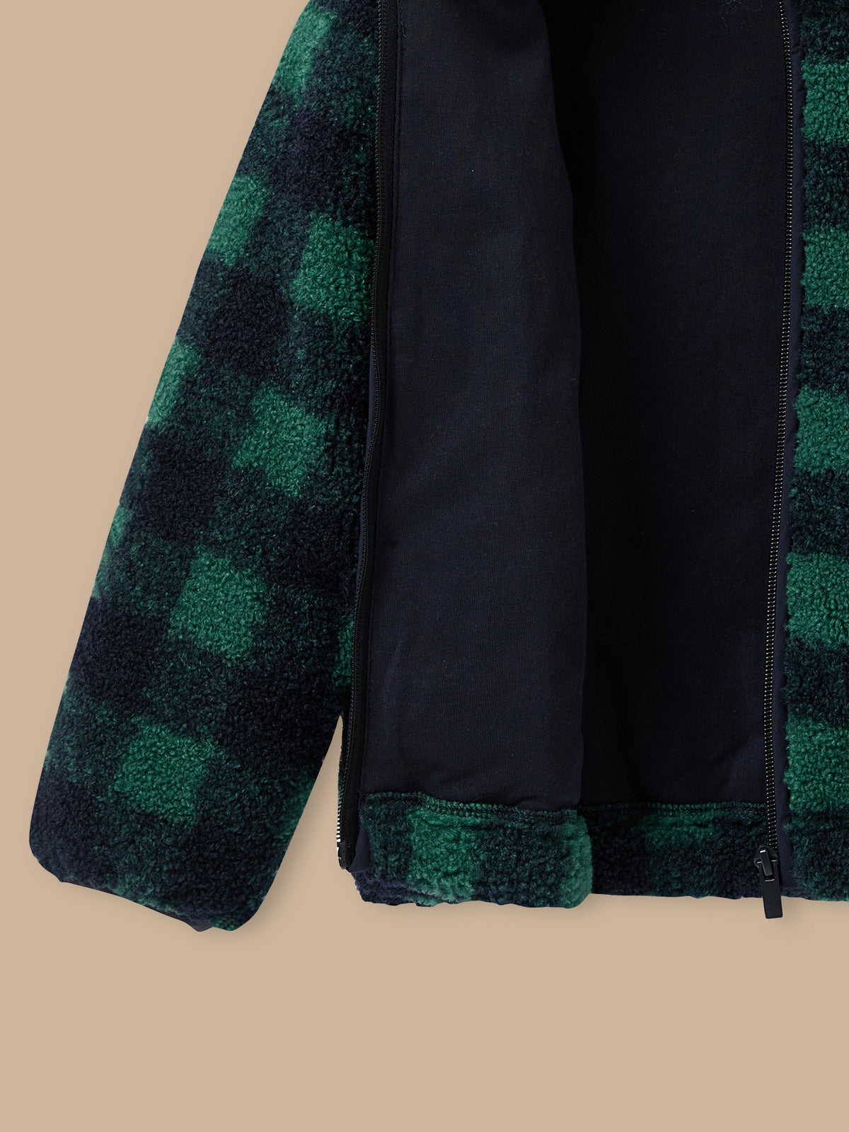 Veste sherpa à carreaux Garçon