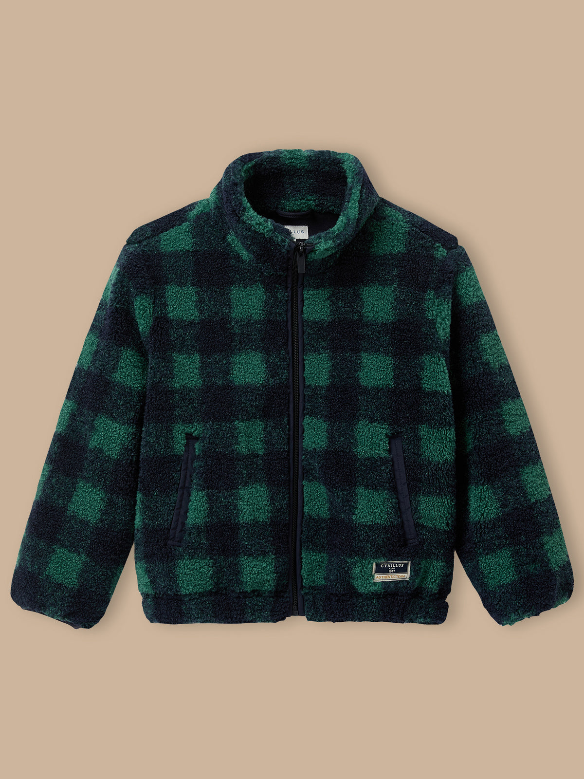 Veste sherpa à carreaux Garçon