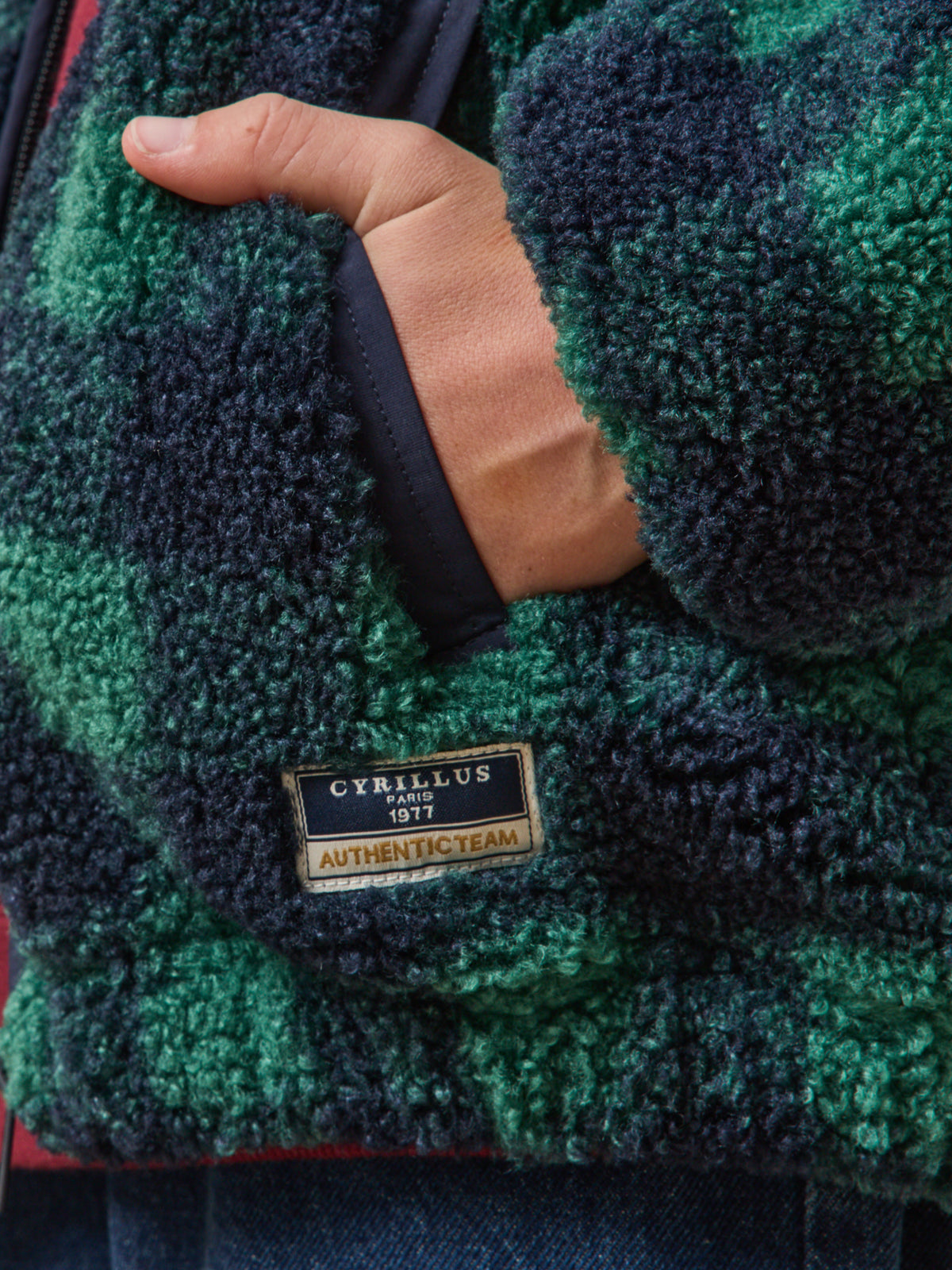 Veste sherpa à carreaux Garçon