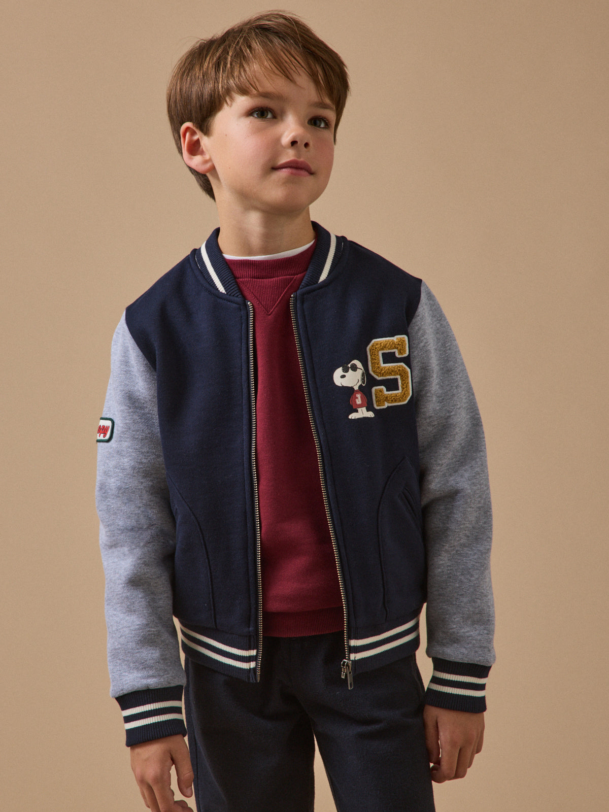 Child's Cyrillus x Peanuts™ sweatshirt with ribbed neckline - The Snoopy Collection