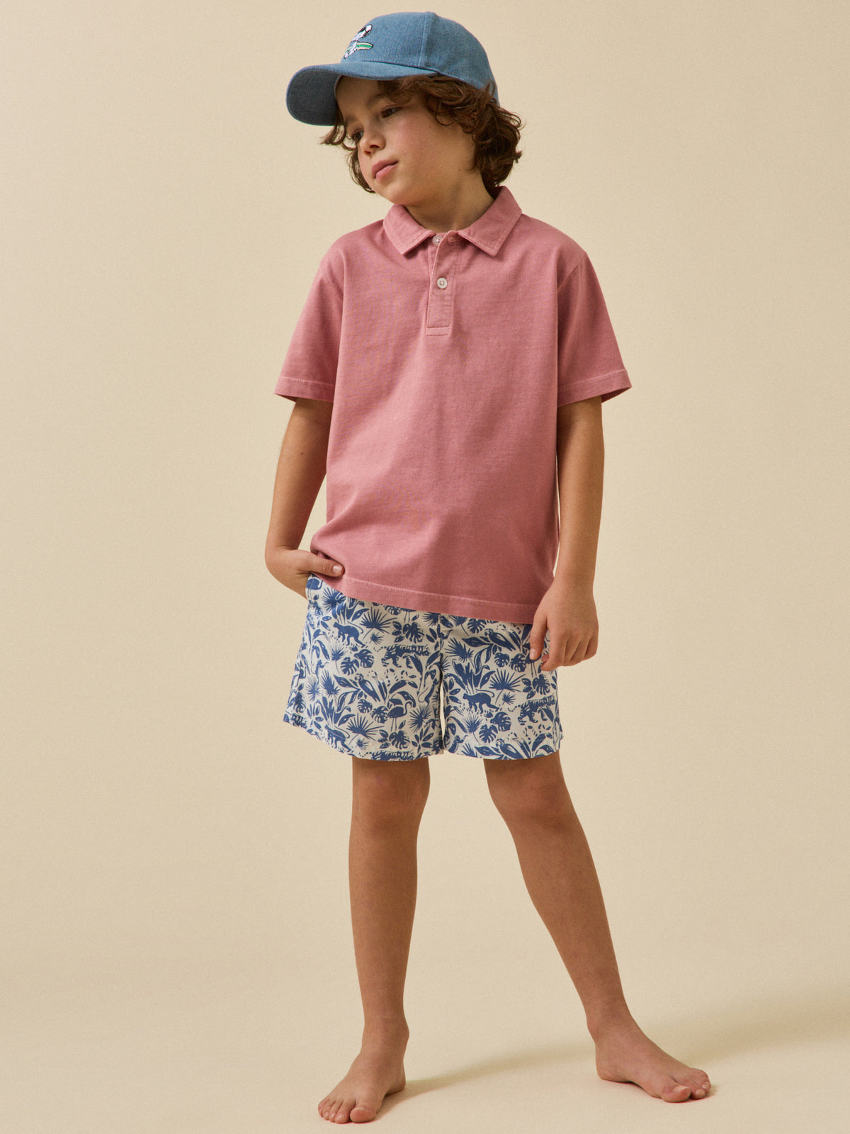 Boy's jungle-print shorts