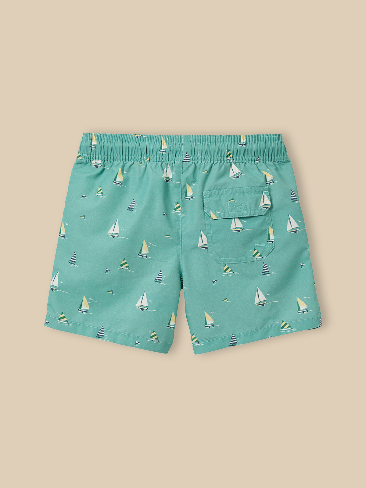 Boy's swimming shorts with sailboat print