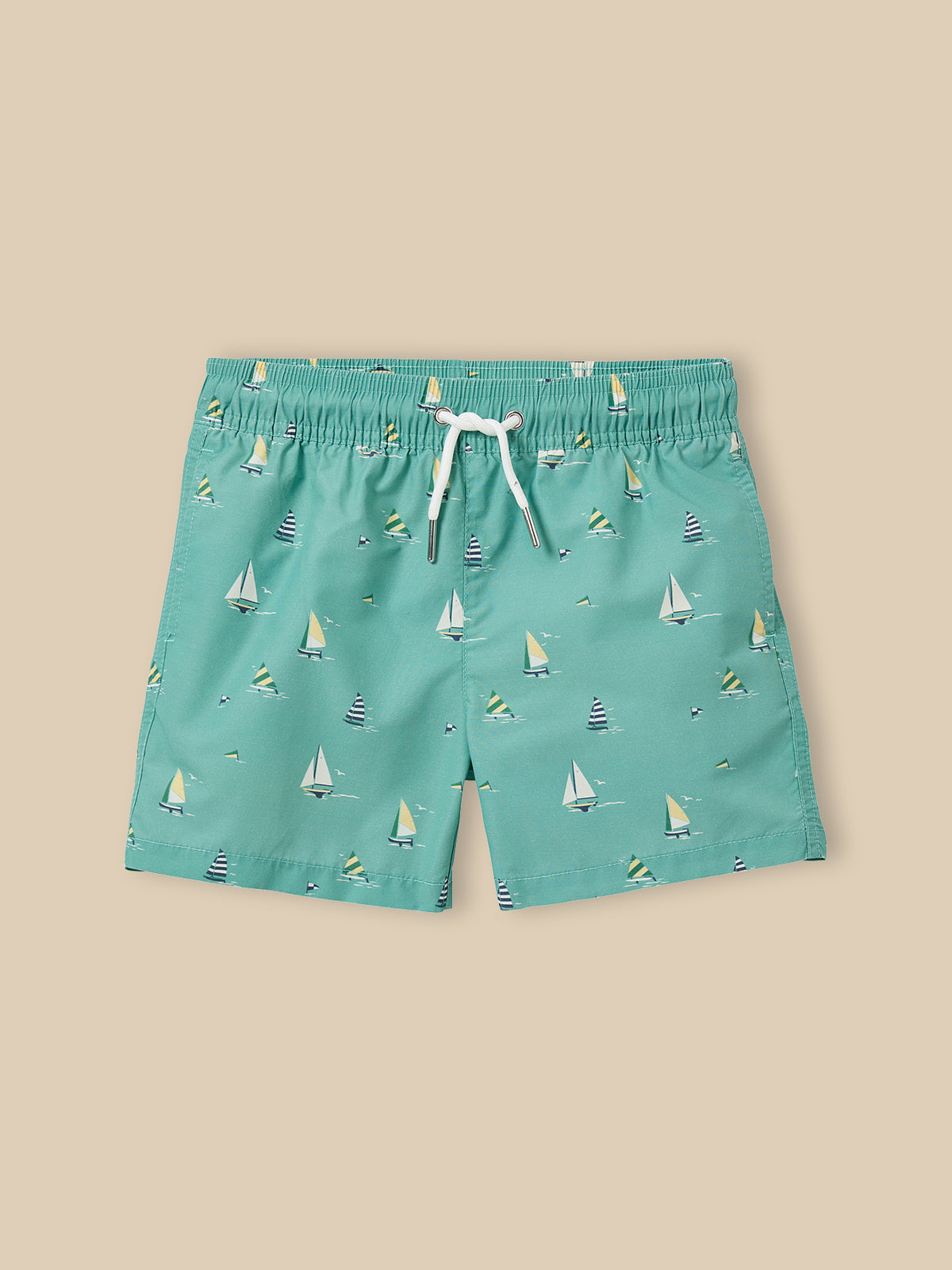 Boy's swimming shorts with sailboat print