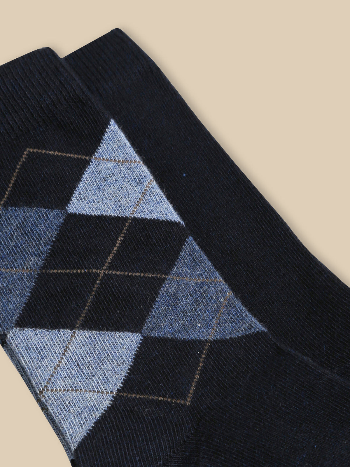 Pack of 2 pairs of boy's plain and intersia socks