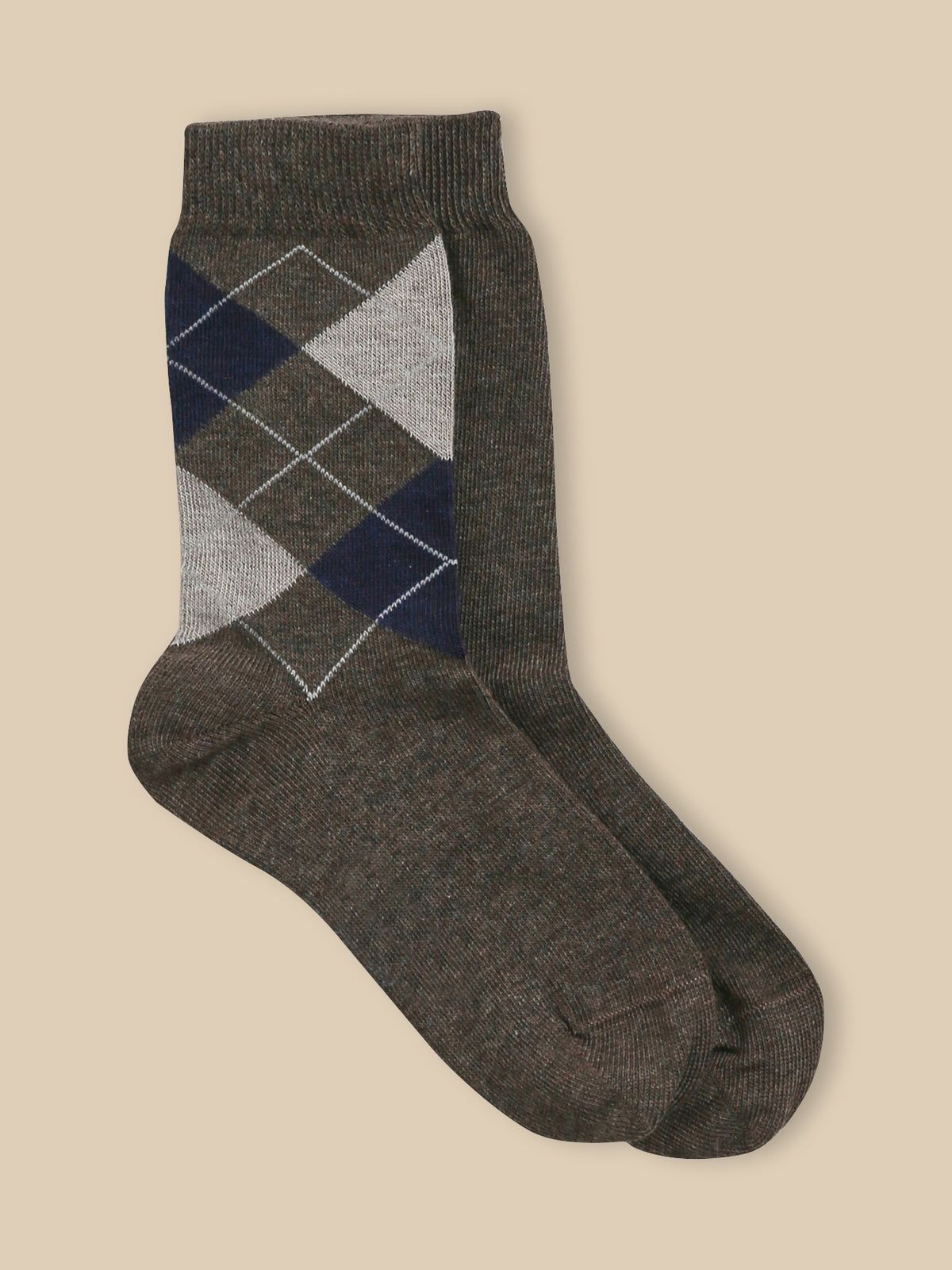 Pack of 2 pairs of boy's plain and intersia socks