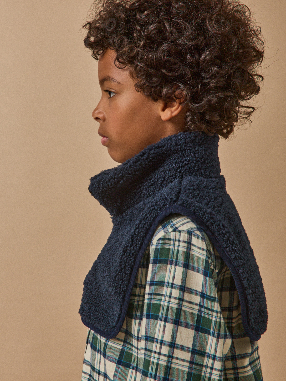 Boy's sherpa mock collar