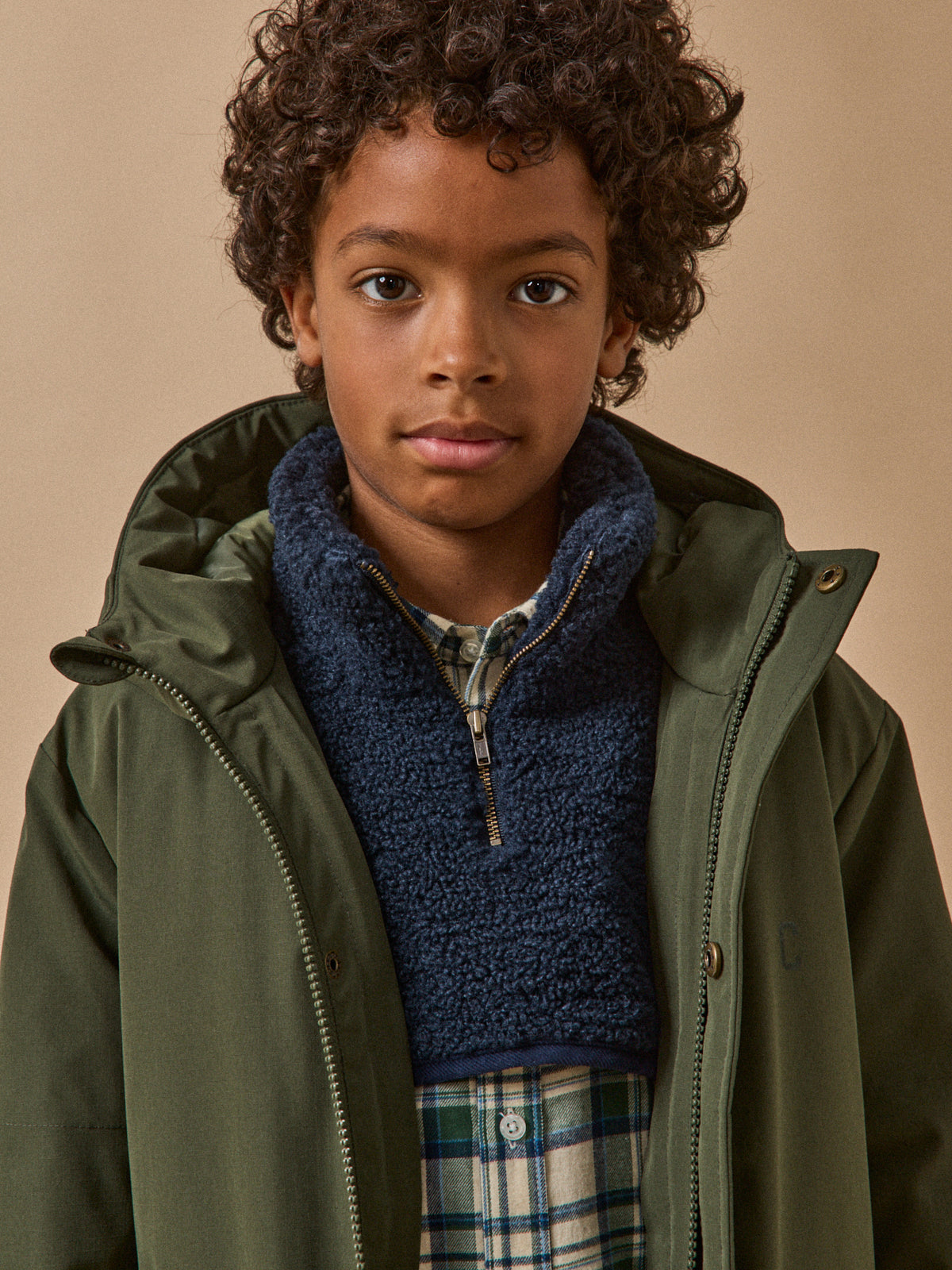 Boy's sherpa mock collar
