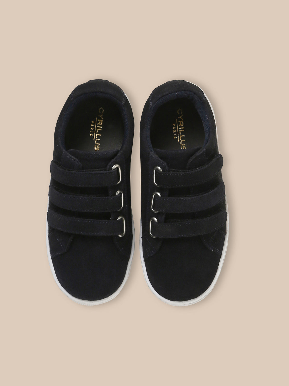 Boy's low split leather trainers