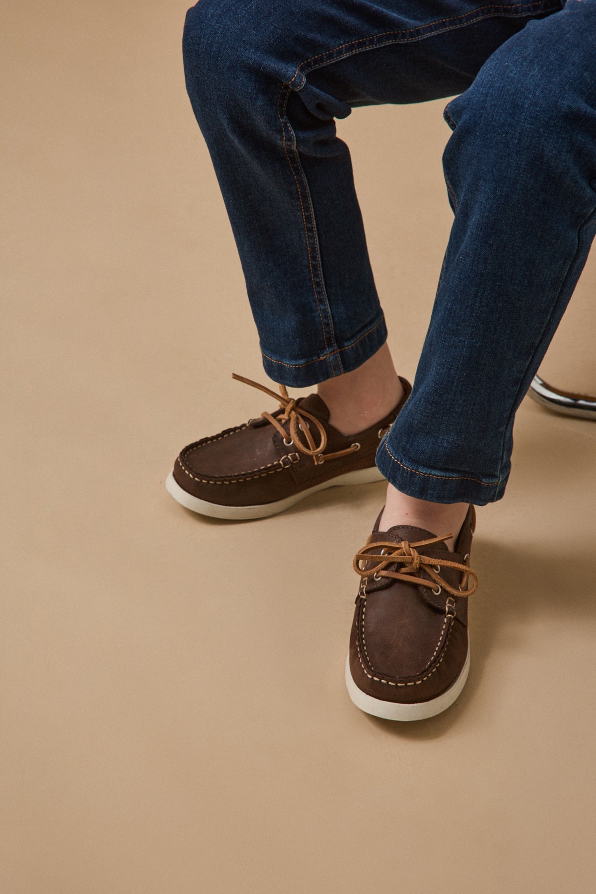 Chaussures bateau en cuir Garçon