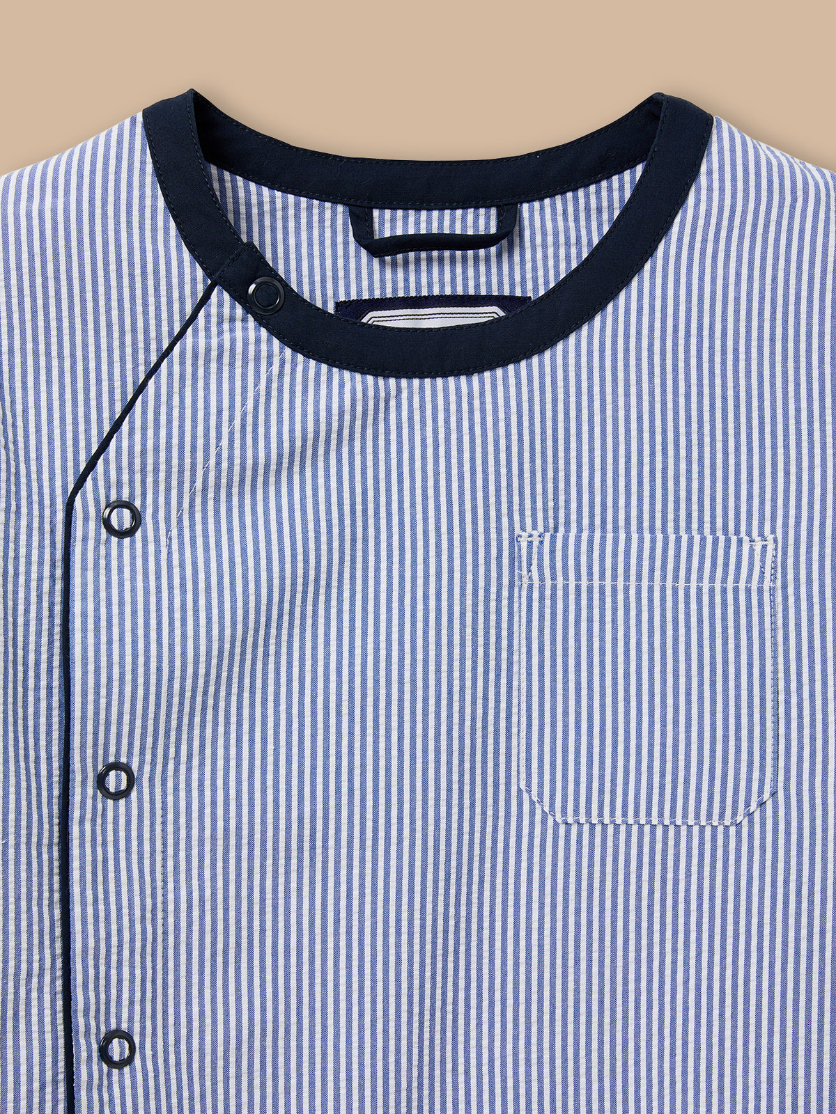 Boy's striped seersucker smock