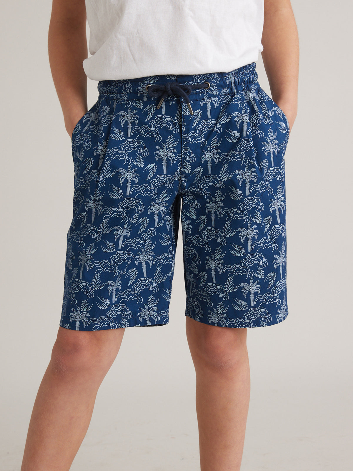Boy's palm print Bermuda shorts